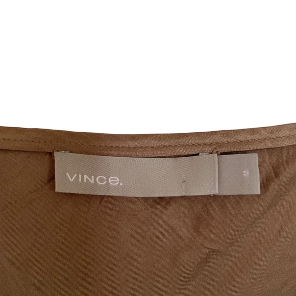 VINCE silky satin gold midi length slip dress formal casual. SIZE MEDIUM - Picture 5 of 8